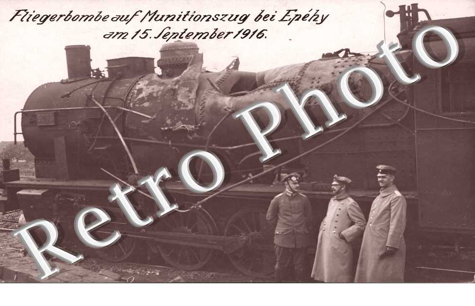 Fliegerbombe auf Munitionszug bei Epehy am 15. September 1916