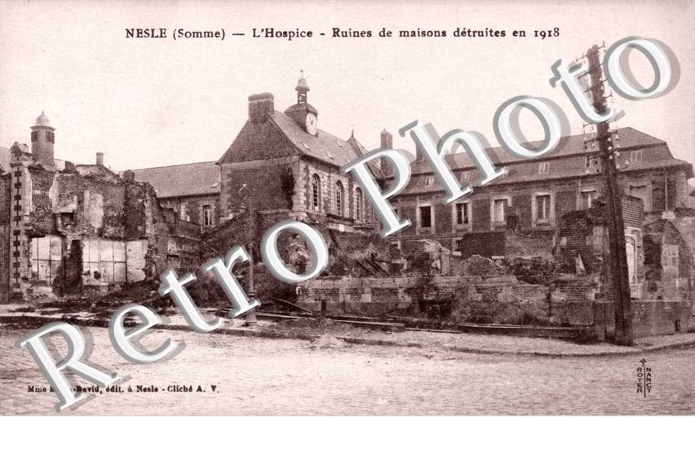 L'Hospice, ruines de maisons détruites en 1918