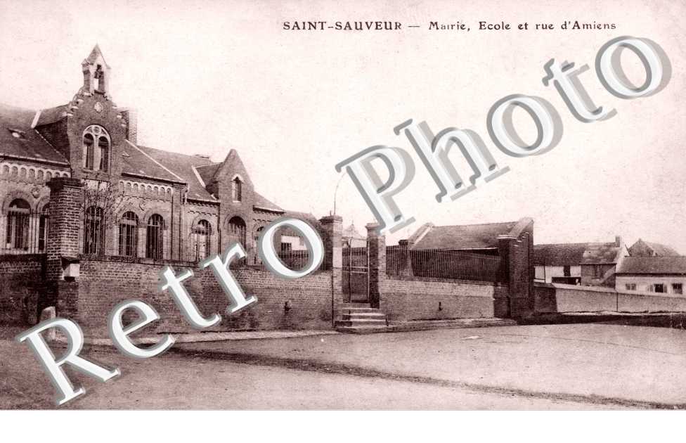 la Mairie, l'Ecole et la Rue d'Amiens
