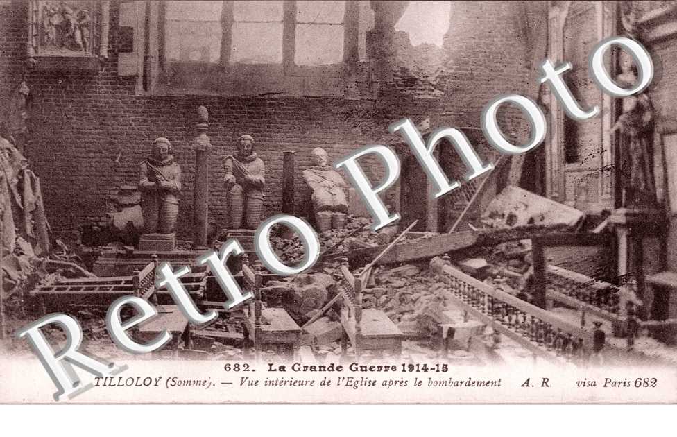 Intérieur de l'église après le Bombardement