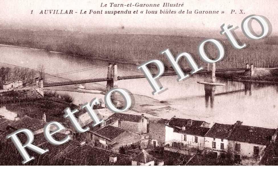Pont suspendu et "Lou Biules de la Garonne"