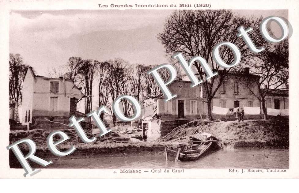 Les Grandes Innondations du Midi 1930 Quai du Canal