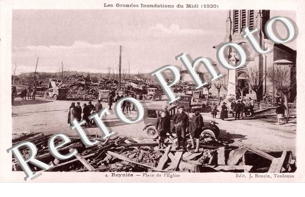 Les Grandes Innondations du Midi, 1930 Place de l'Eglise