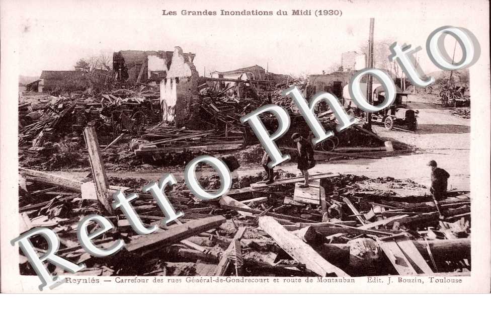 Les Grandes Innondations du Midi, 1930 Rue General de Gondrecourt et Route de Montauban
