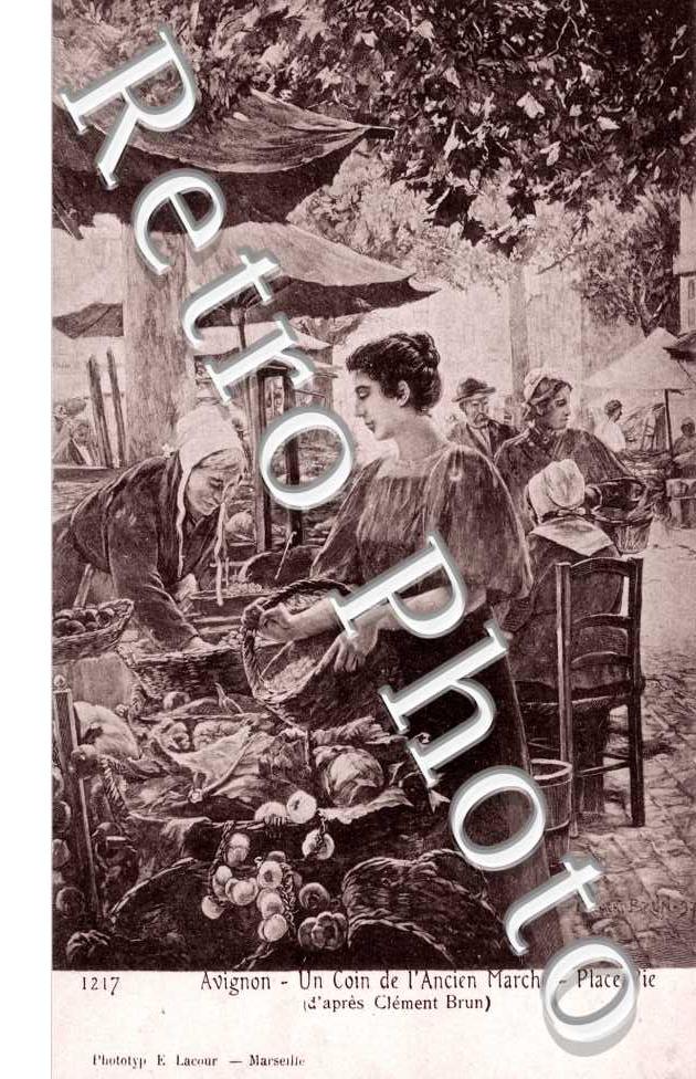 Un coin de l'ancien marché  -  Place Pie  (d'aprés Clément Brun)