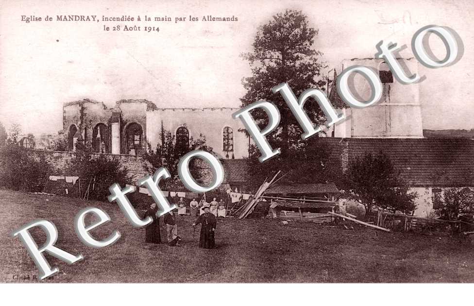 eglise incendiee par les allemands le 28 aout 1914