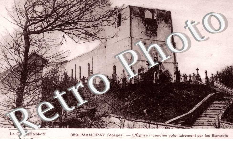 l'Eglise incendiée par les Bavarois