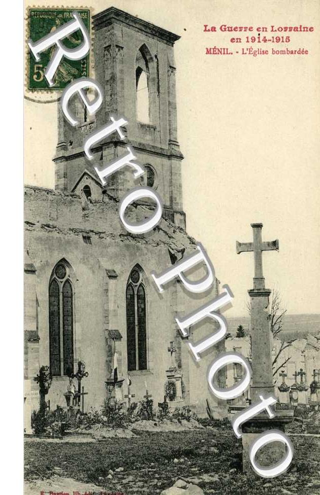 1915 Menil bombarde L'eglise