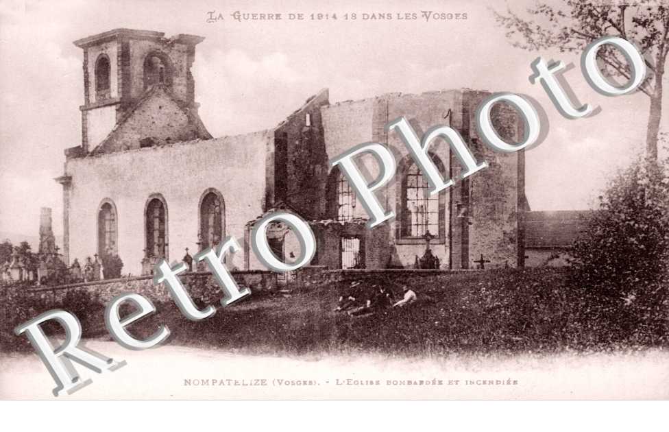 l'eglise bombardee et incendiee