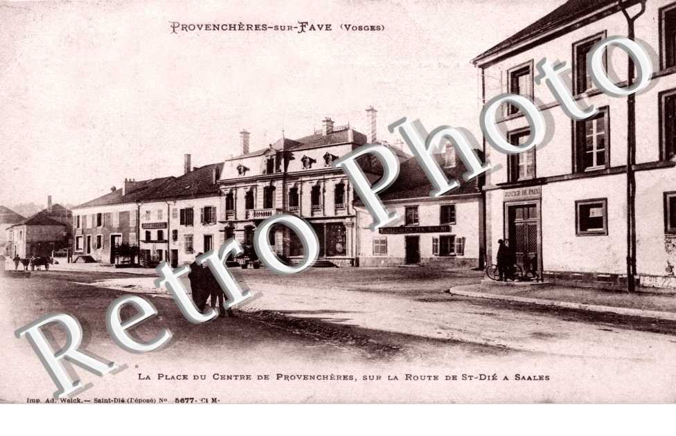 La place du centre de Provencheres sur la route de Saint Die a Saales