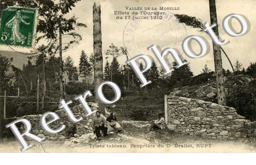 Effets de l'ouragan du 17 juillet 1910 Triste tableau  propriete du Dr Brallet