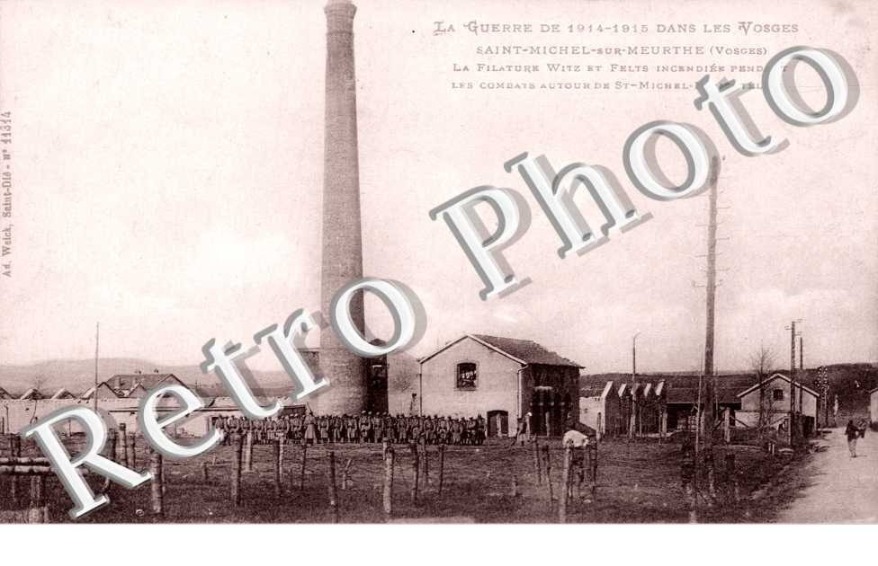 Guerre 1914-15 - Filature Witz et Felts  incendiee pendant les combats