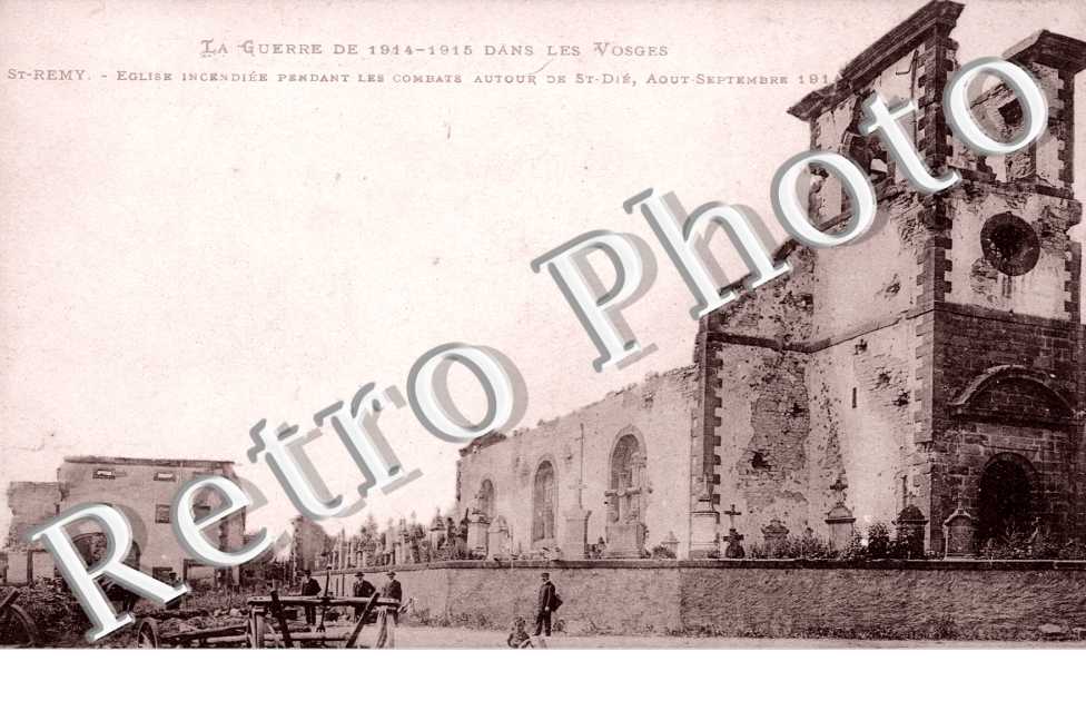 Eglise incendiee pendant les combats - guerre 1914-16