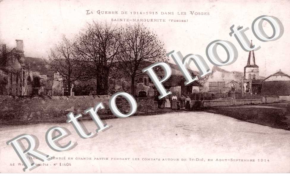 Village incendiee pendant les combats - guerre 1914 - 1915