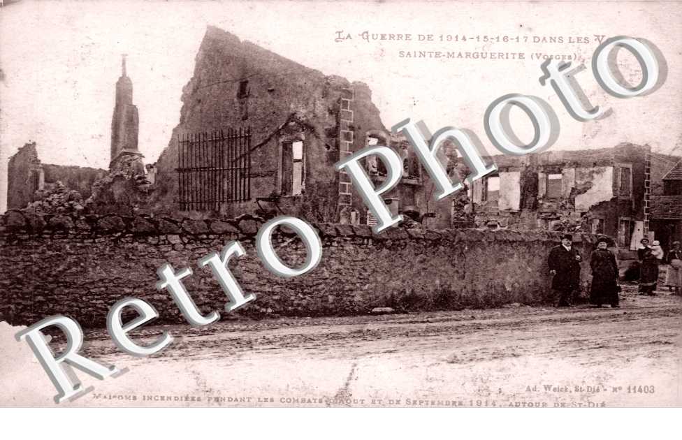 Maison incendiee pendant les combats - guerre 1914-1915