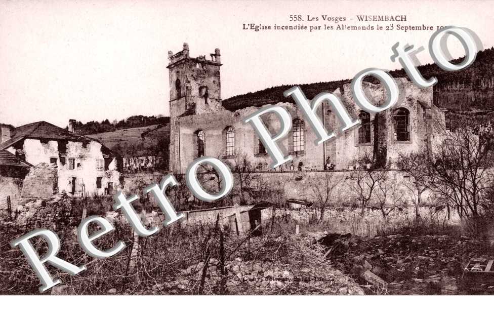 L'Eglise incendiée par les Allemands le 23 septembre 1914