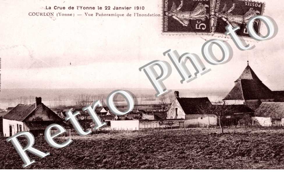 la Crue de l'Yonne le 22 janvier 1910, Vue Panoramique de l'Inondation