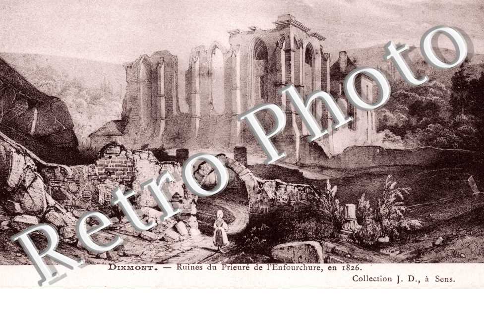 Ruines du Prieuré de l'Enfourchure en 1826
