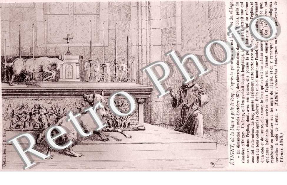 Où la bique a pris le loup ... dessin - texte - autel église