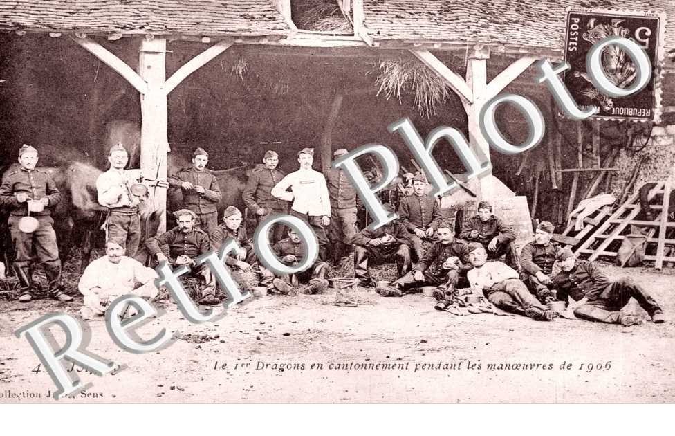 le Premier Dragons en Cantonnement pendant les Manouevres de 1906
