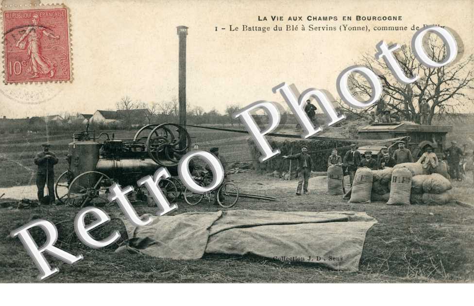 Le Battage du blé à Servins