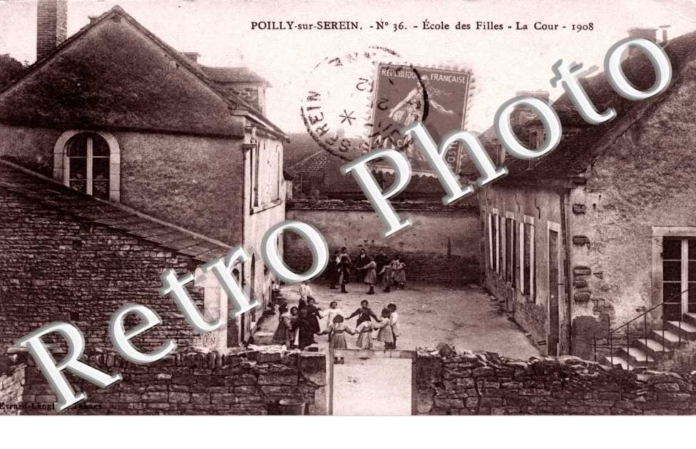ecole des filles, la cour, 1908