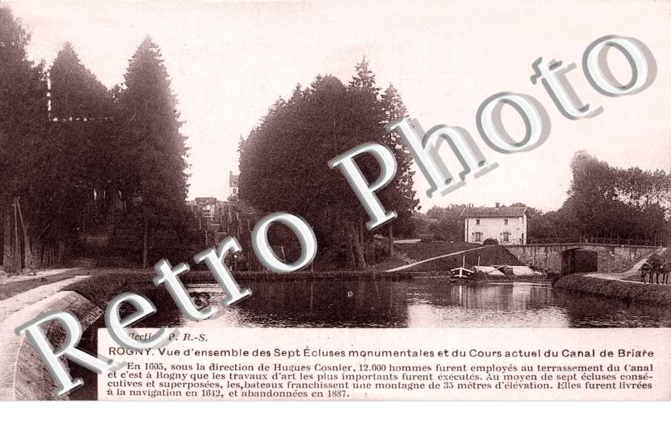 vue d' ensemble des 7 ecluses et cours du canal de Briare