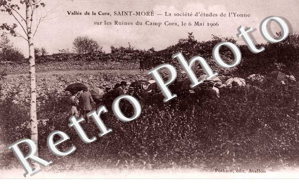 Vallee de la Cure, la Societe d'Etudes de l'Yonne sur les Ruines du Camp Cora, le 6 Mai 1906