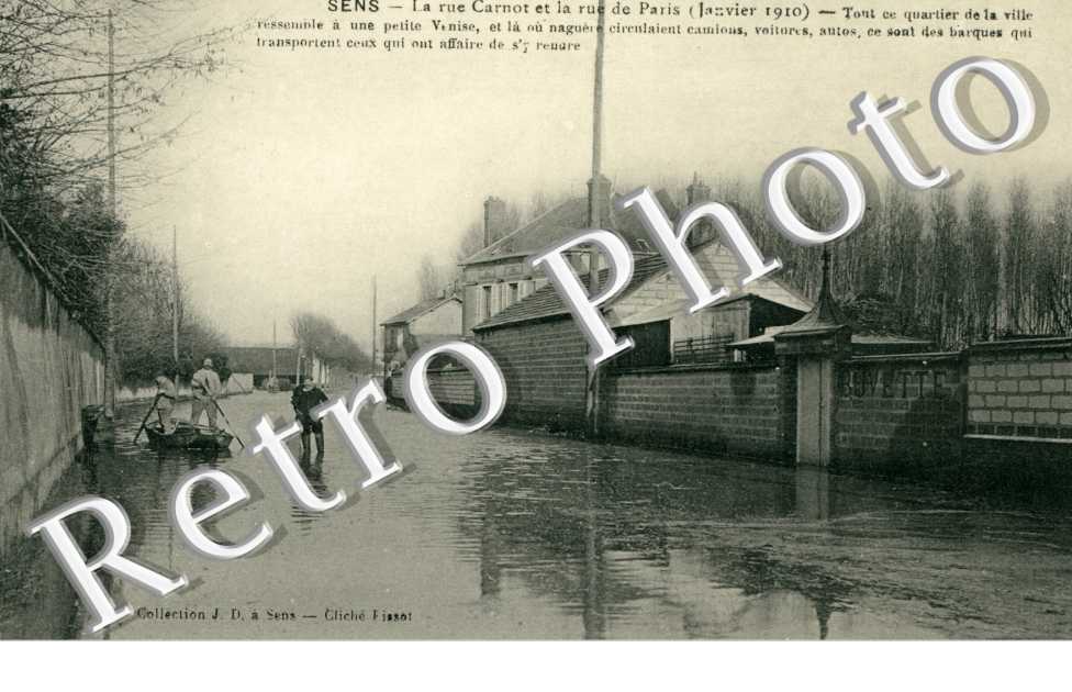 Inondation de janvier 1910, la rue Carnot