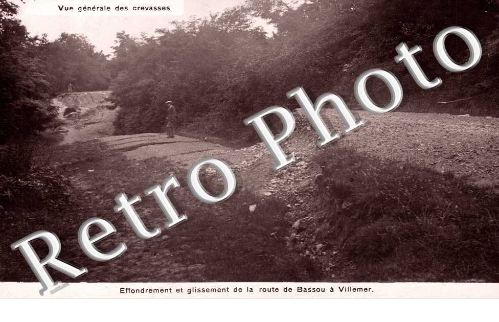 Route effondrée de Bassou à Villemer