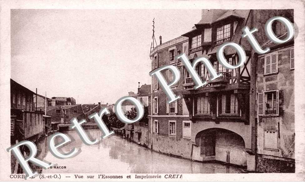 Vue sur l'Essonne et Imprimerie Crete