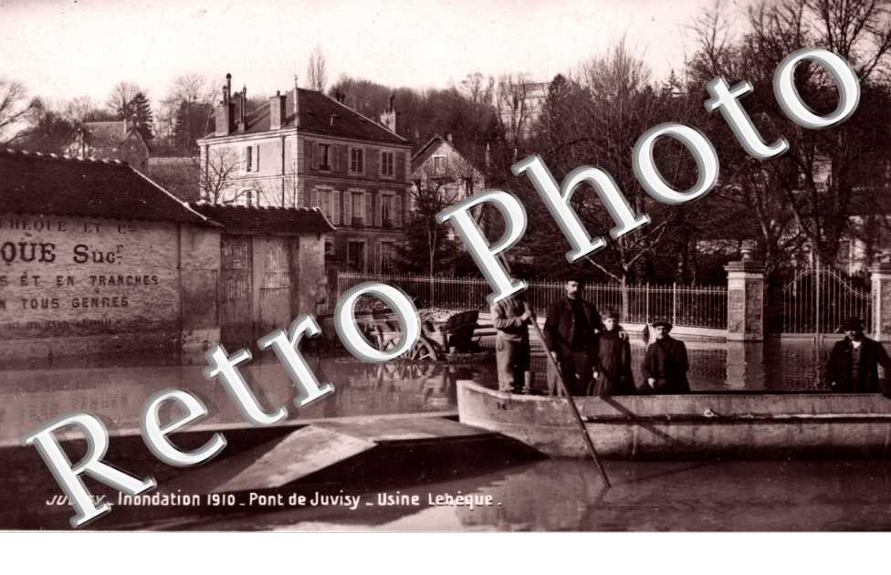 Inondation 1910. Pont de Juvisy, Usine Leheque