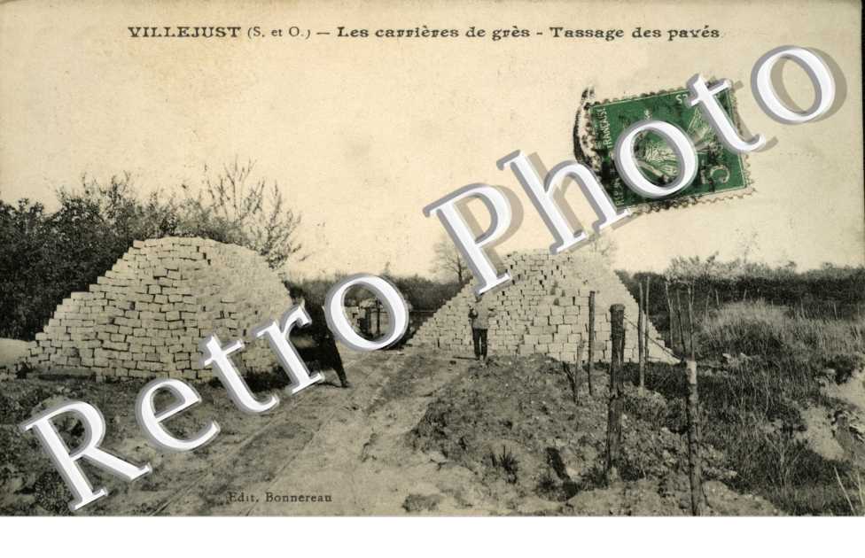 Les carrieres de gres. Tassage des paves.