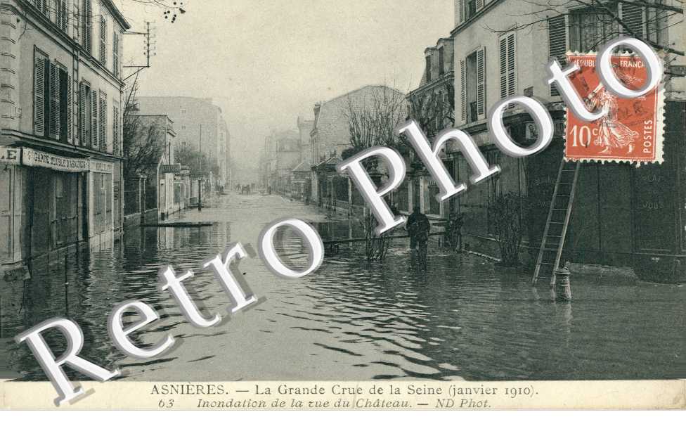 Inondations 1910, la Rue du Chateau
