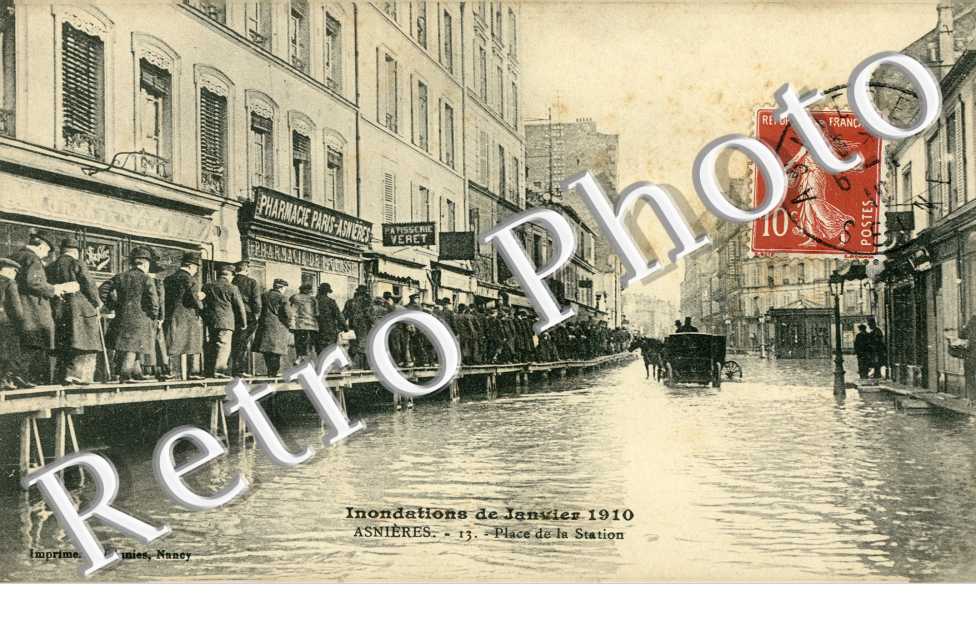 Inondations 1910, Place de la Station