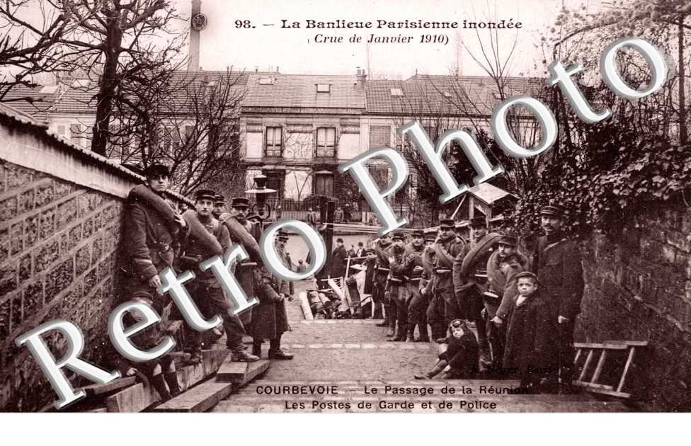 Crue de 1910, Le Passage de la Reunion, les postes de Garde et de Police