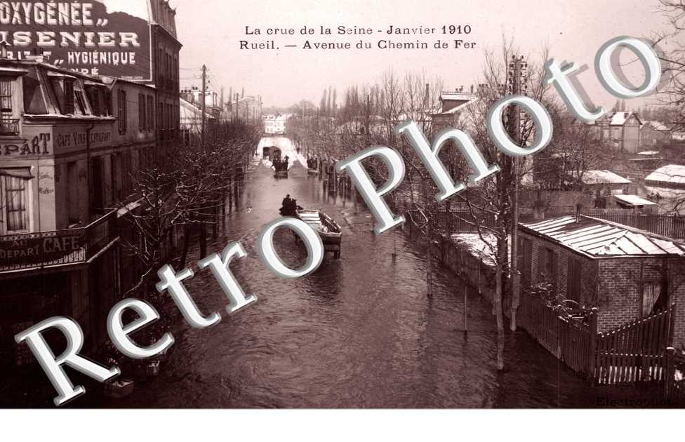 La Crue de la Seine 1910, Avenue du Chemin de Fer