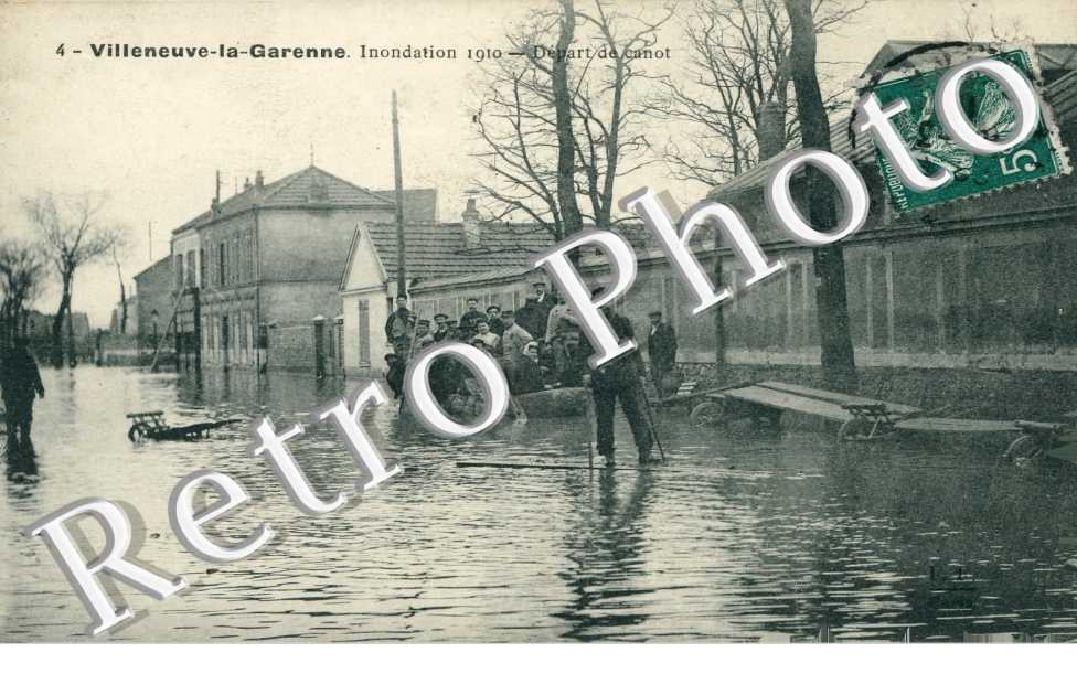 Inondation 1910 - depart de Canot