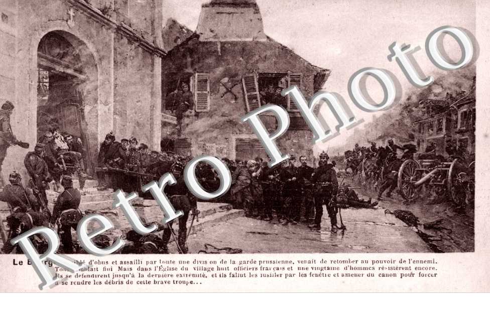 Le village assailli par une division prussienne