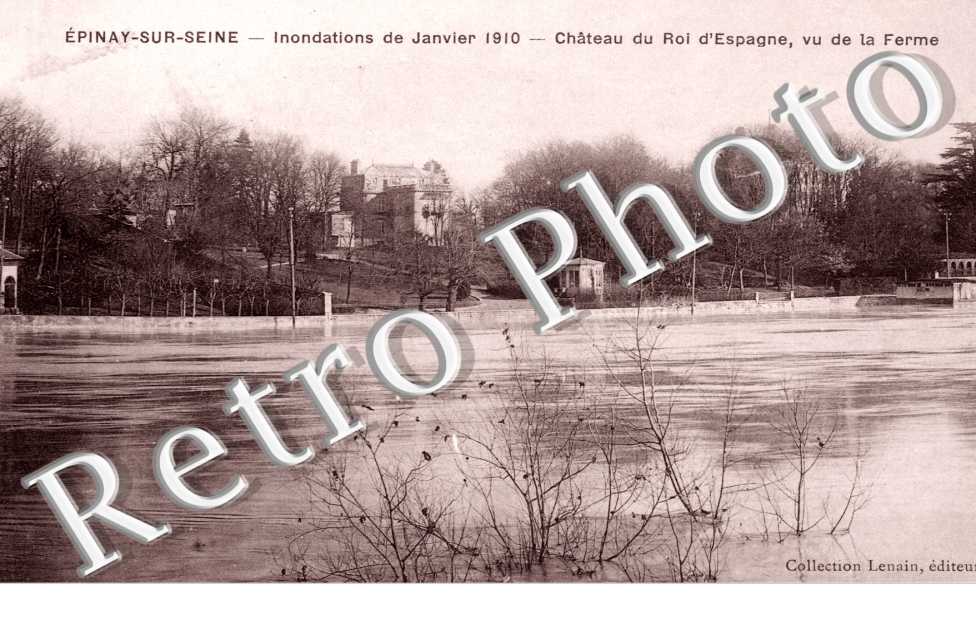 Inondation de janvier 1910 - Chateau d'Espagne vu de la ferme