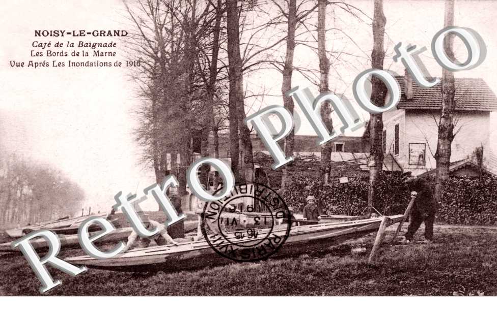 Cafe de la baignade - Les bords de la Marne apres les inondations de 1916