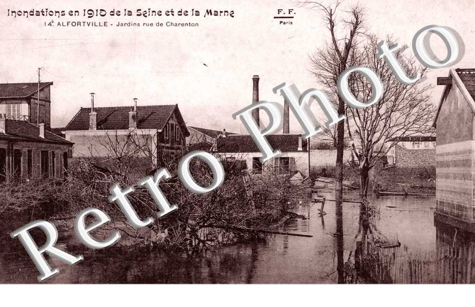 Crue de la Seine 1910,  Jardins Rue de Charenton