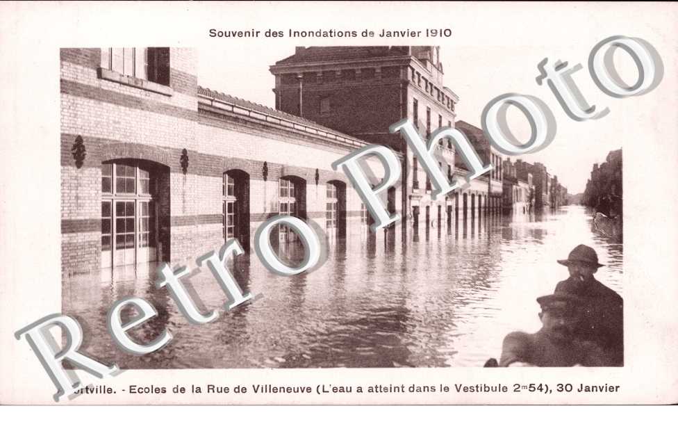 Crue de la Seine 1910, Ecole de la Rue de Villeneuve