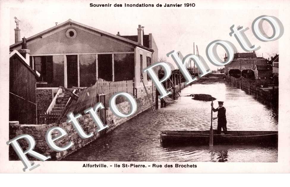 Inondations de 1910, Ile Saint Pierre, Rue des Brochets