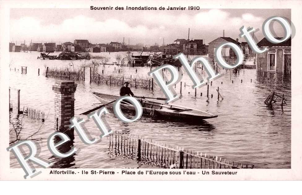Inondations de 1910, Ile Saint Pierre, Place de l'Europe