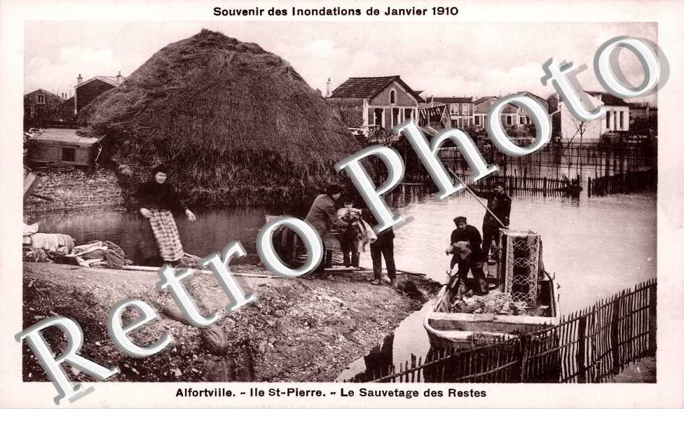 Inondations de 1910, Ile Saint Pierre, le sauvetage des restes