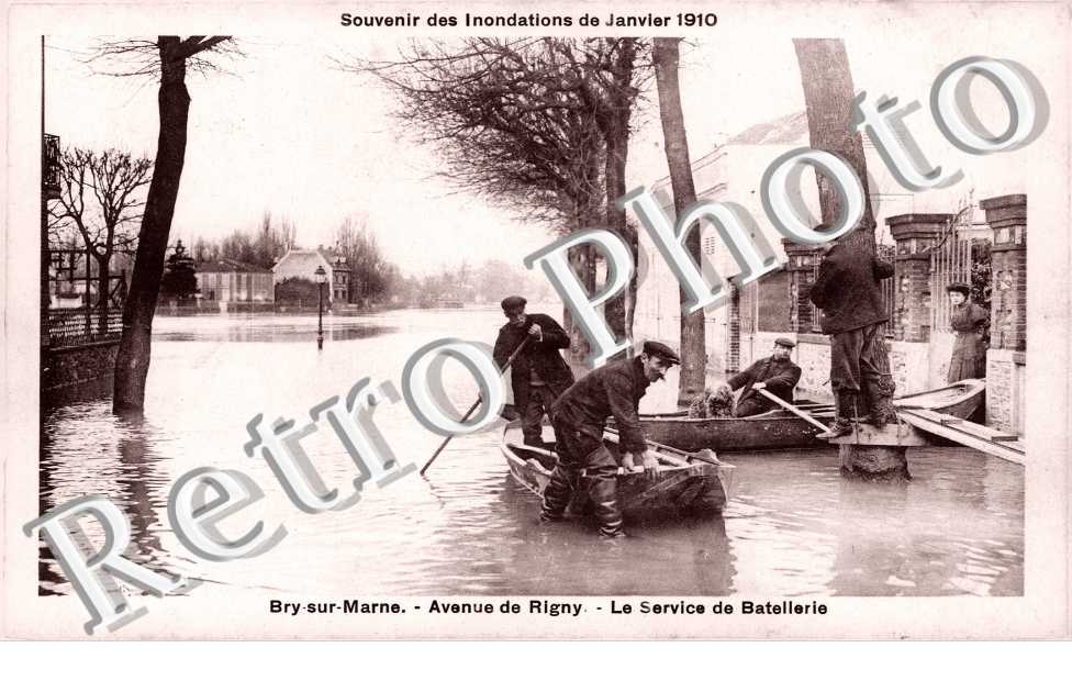 Inondation janvier 1910 Avenue de Rigny - Service de Batellerie