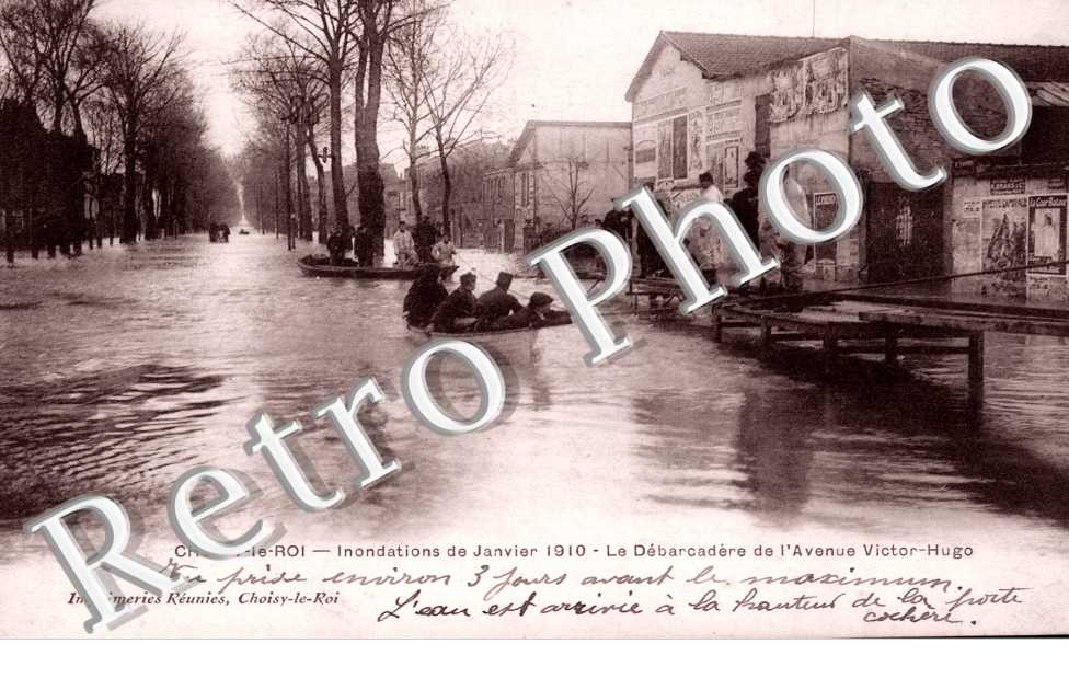 Inondations 1910, Debarcadere de l'Avenue Victor Hugo