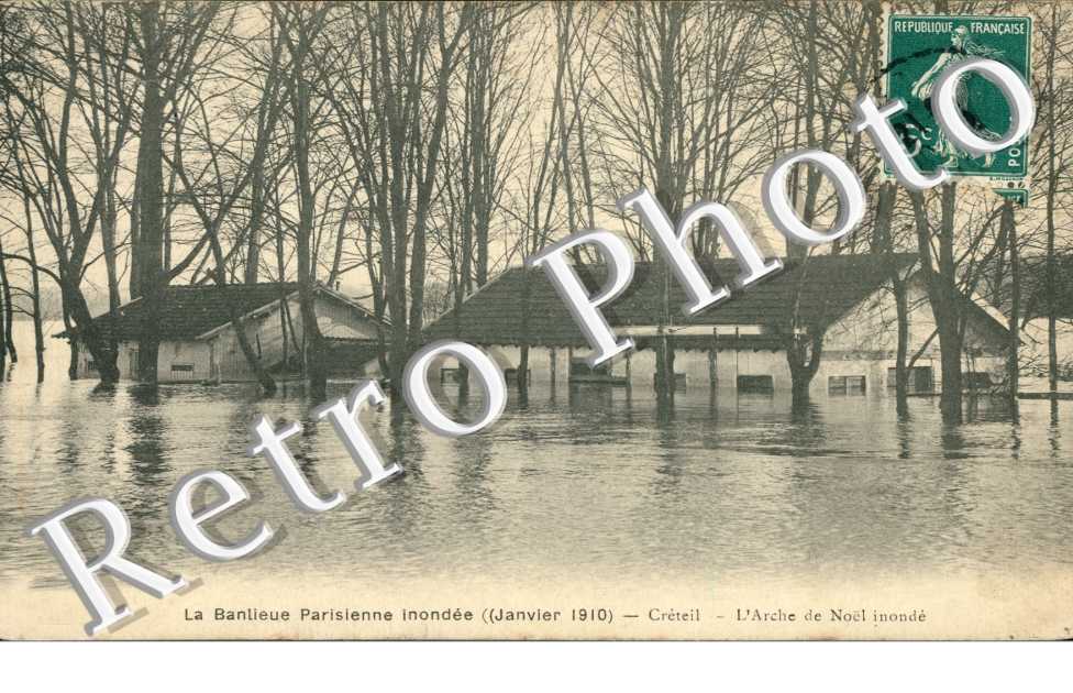 Inondations janvier 1910  l'arche de Noël inonde