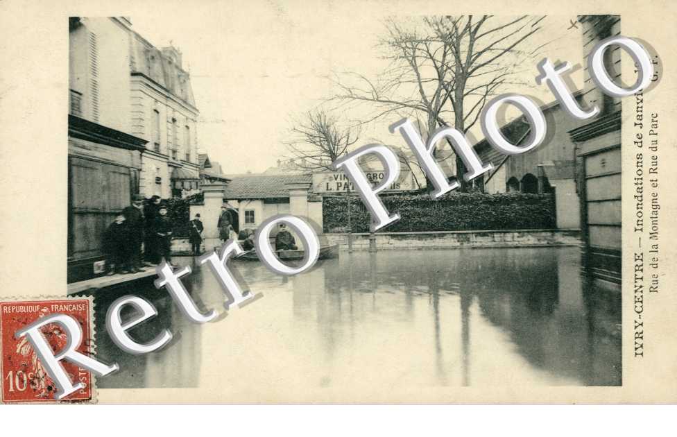 Inondations 1910, Rue de la Montagne et Rue du Parc